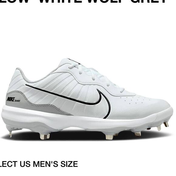 Nike ALPHA HUARACHE VARSITY 4 LOW Baseball Cleats WHITE WOLF GREY, 13, NWOB - Picture 1 of 5